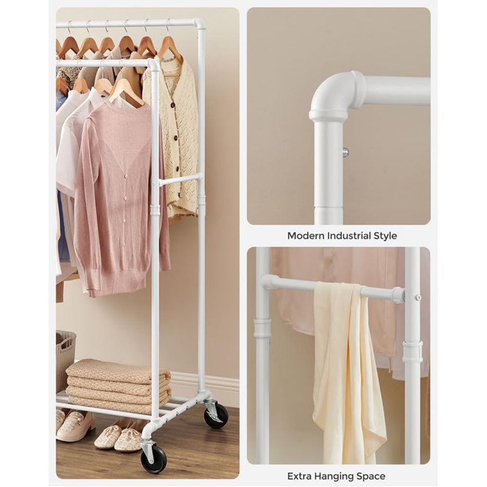 SONGMICS 39.4 Inch Clothing Rack with Storage Shelf 