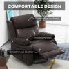 HOMCOM PU Leather Reclining Chair with Vibration Massage Recliner, Swivel Base, Rocking Function, Remote Control, Brown