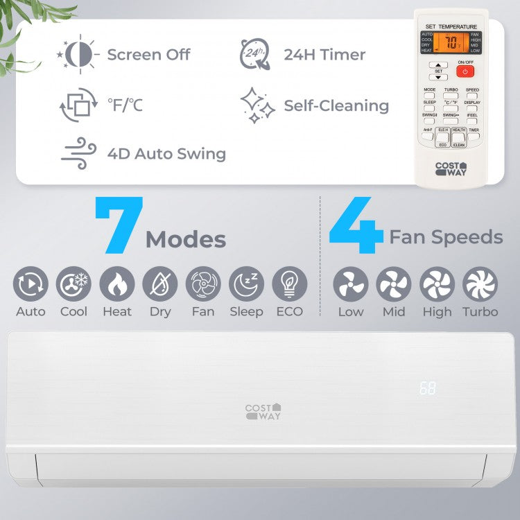 SEERXtreme Series 24000 BTU 25 SEER2 208-230V Mini Split Heat Pump Heating at -25℃ WiFi Enabled