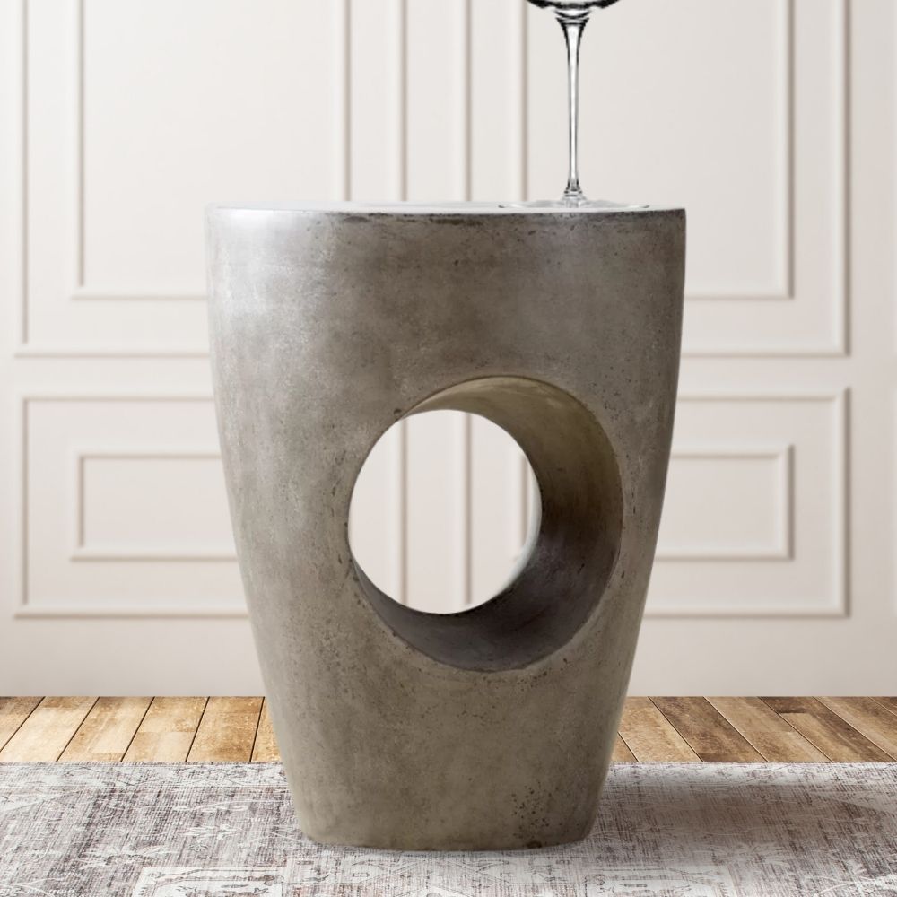 Olivia Concrete Terrazzo Mid-Century End Table 