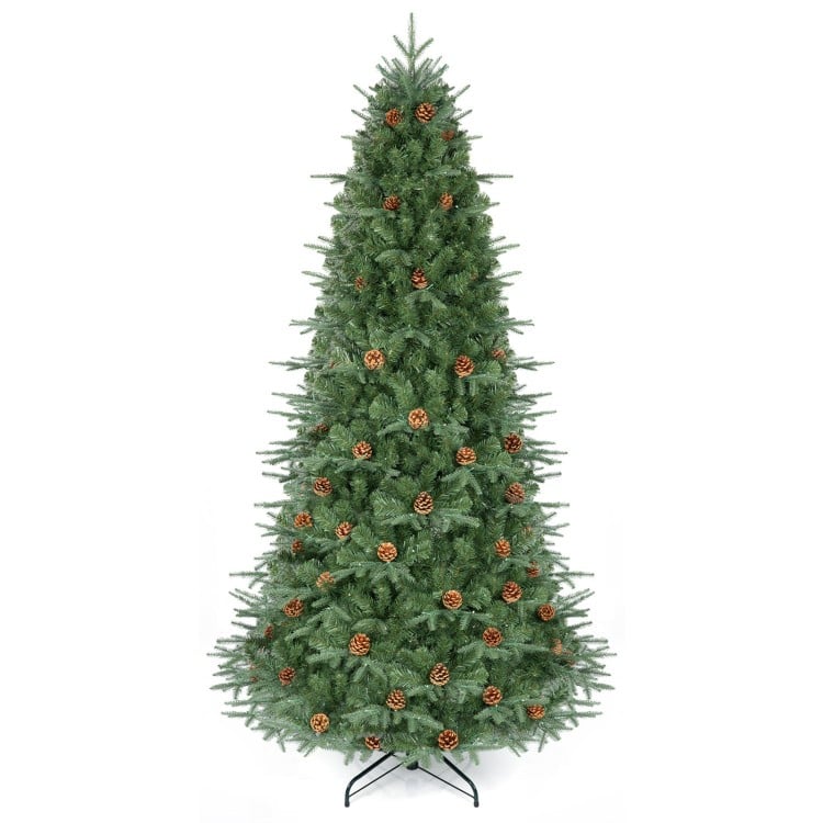 7.5 ft Artificial Christmas Tree with LED Lights and Pine Cones