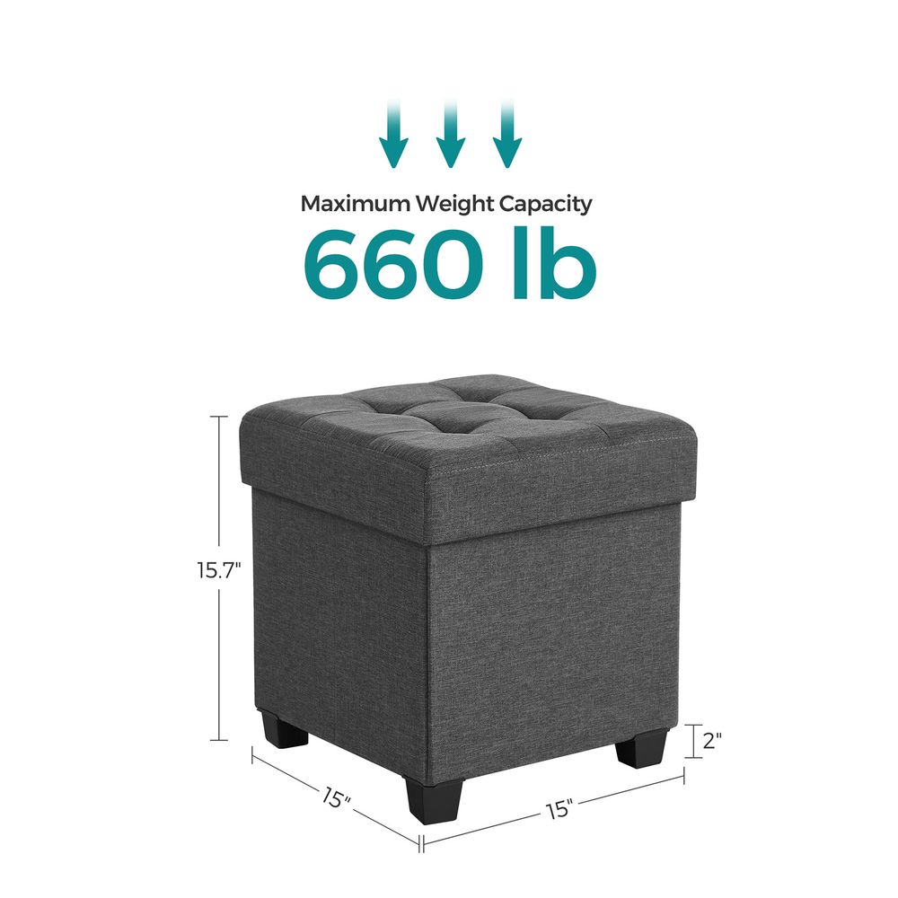 SONGMICS Small Ottoman Foot Rest with Legs 