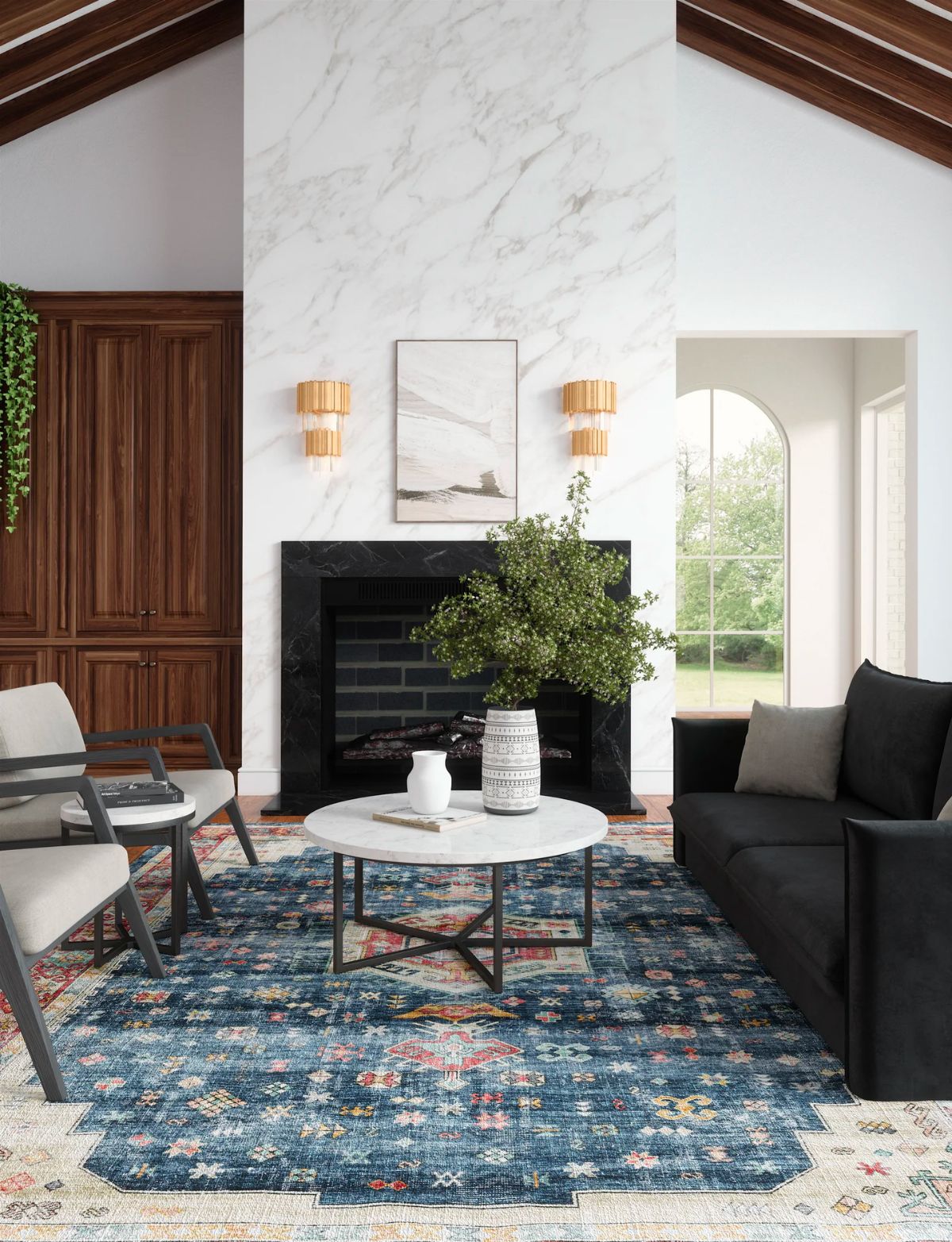 Dilara Multi Color Red Blue Rug 