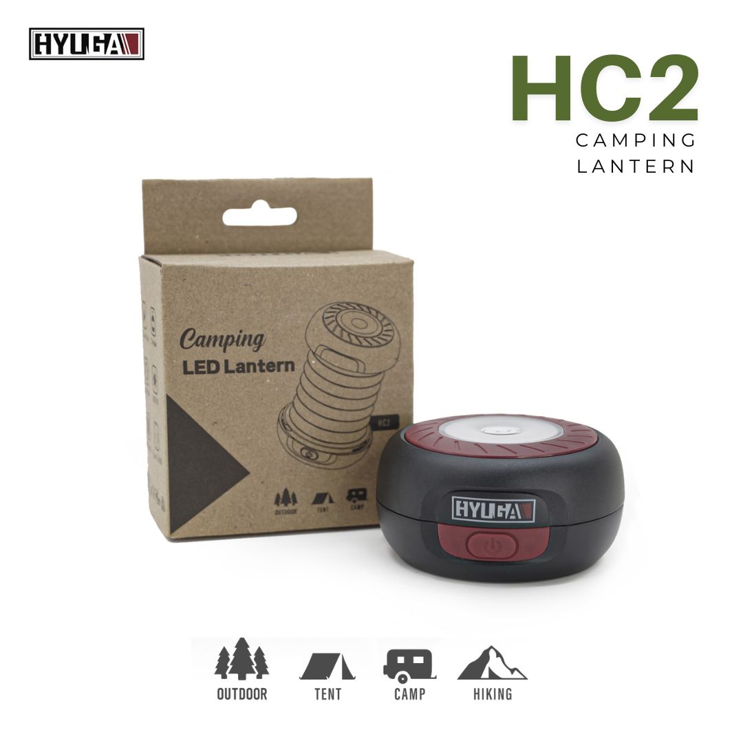 HYUGA Solar Camping Lantern, Collapsible Rechargable LED Light with Hanging Hook, LED Portable camping lamp Type-C Power Bank for Outdoor, Camping, Tent, Hiking, Power Outages, Emergency Charger for Phone 