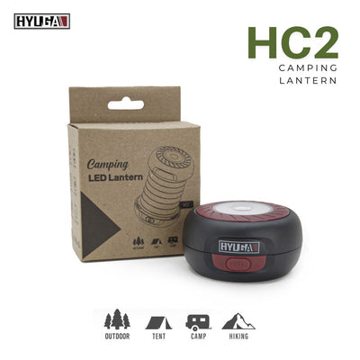 HYUGA Solar Camping Lantern, Collapsible Rechargable LED Light with Hanging Hook, LED Portable camping lamp Type-C Power Bank for Outdoor, Camping, Tent, Hiking, Power Outages, Emergency Charger for Phone 