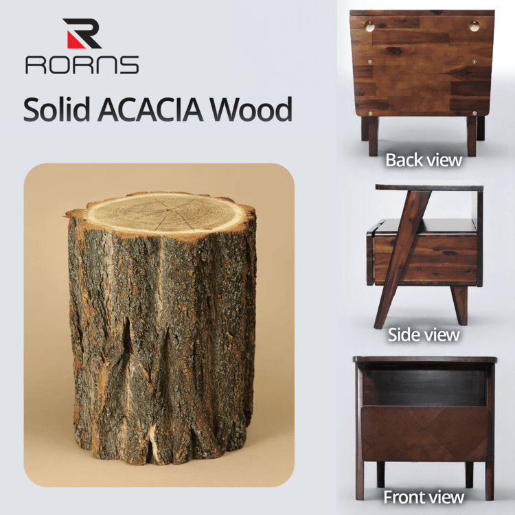 Rum Nightstand with drawer 