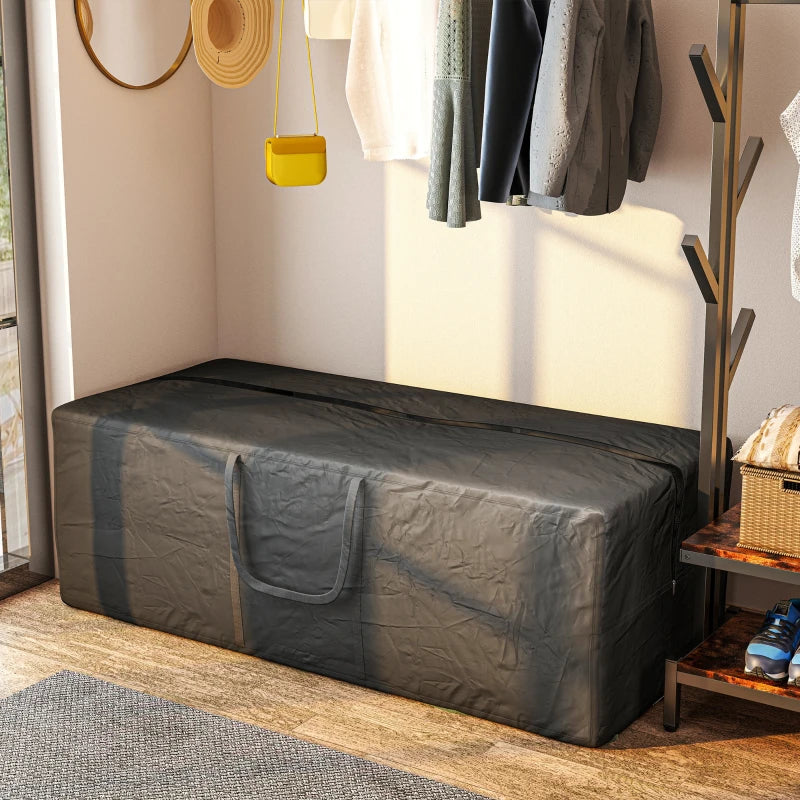 Outsunny 840L Outdoor Patio Cushion Storage Bag – UPF30+, Waterproof 600D Oxford, Heavy Duty, Black 