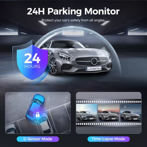 D600 4K Dash Cam Front and Rear, Free 64GB Card, Built-in 5G WiFi GPS Car Camera, Smart Voice Control, G-Sensor 24H Parking Mode, Loop Recording Night Vision, Max Up Support 128GB 