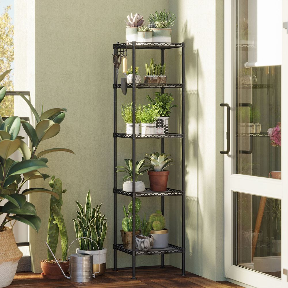 SONGMICS Bathroom Shelf with 5 PP Shelf Liners, Removable Hook 