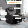 HOMCOM Massage Recliner Chair for Living Room with 8 Vibration Points, PU Leather Swivel Rocker Manual Reclining Chair with Cup Holders, Brown 