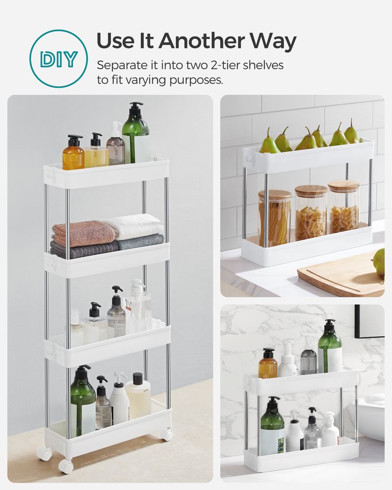 SONGMICS 4-Tier Narrow Utility Cart on Wheels 