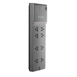 Belkin 8-Outlet Surge Protector - 8ft Cord - Right Angle Plug - 2500 Joules - Black