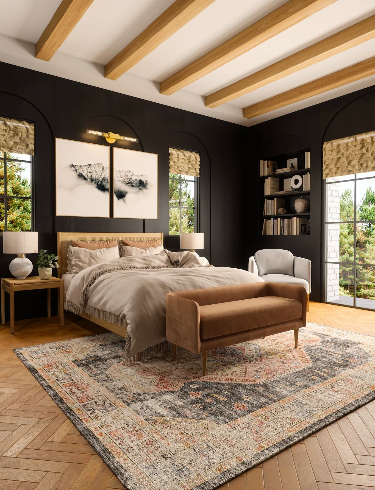 Caspara Orange Black Coral Rug 