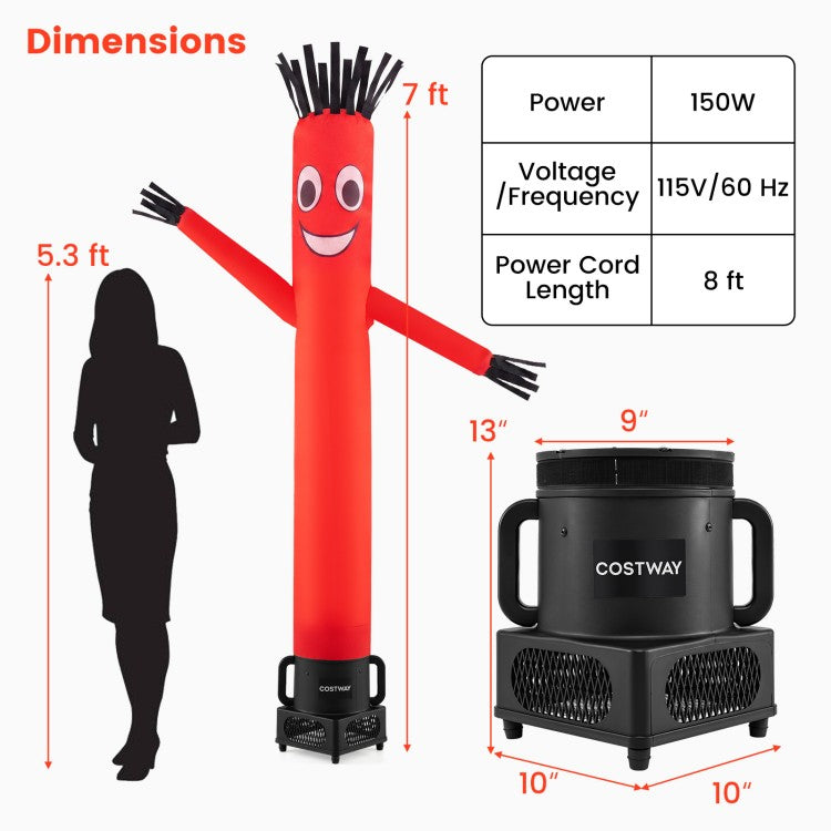 7 FT Inflatable Tube Man with 150W Blower – Outdoor Business Promotion & Event Air Dancer