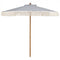 7 Feet Patio Umbrella with Fringe Sun-Protective Beach Umbrella with Boho Tassel-Blue