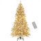 7 Feet Snow-flocked Artificial Christmas Tree Pre-lit Hinged with 81 Sphere Lights and Remote