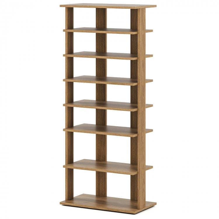 7 Tiers Patented Vertical Shoe Rack for Front Door-Natural