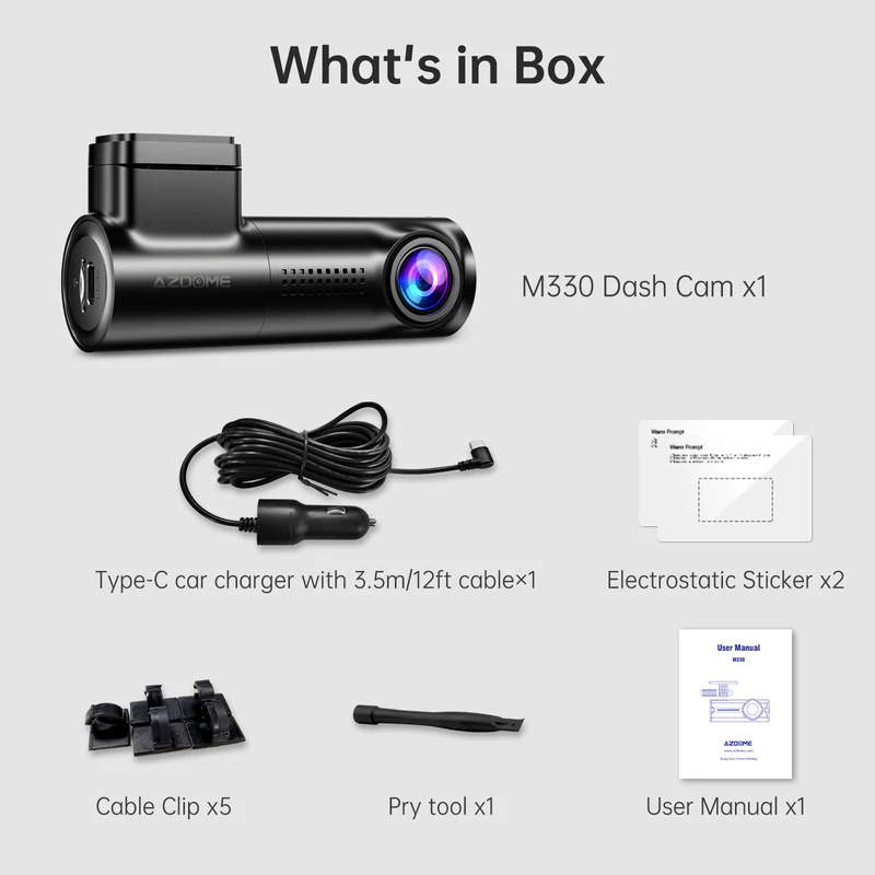 AZDOME M330 1080P Front Dash Cam 