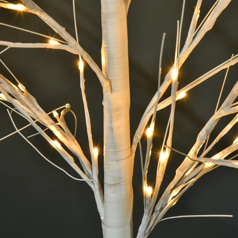 Outsunny Garden Birch Tree Light with 58 Warm LED Lights and 8 Modes, DIY Artificial Lamp for Indoor & Outdoor Parties 