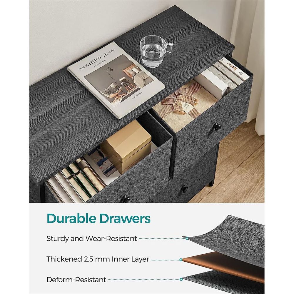 SONGMICS Closet Fabric Dresser with Metal Frame 
