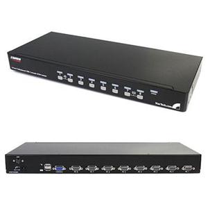 8 Port 1U Rackmount USB KVM Switch Kit with OSD and Cables 