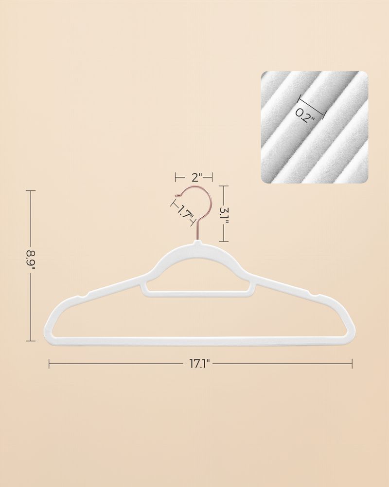 SONGMICS Clothes Hanger with Rose Gold Swivel Hook 