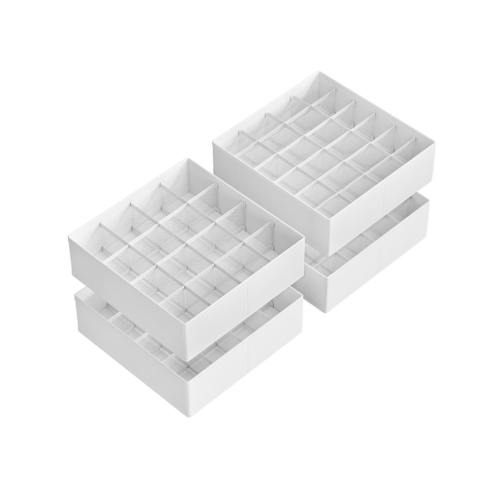 SONGMICS Set of 4 Closet Organizers for Underwear, 80 Cells 