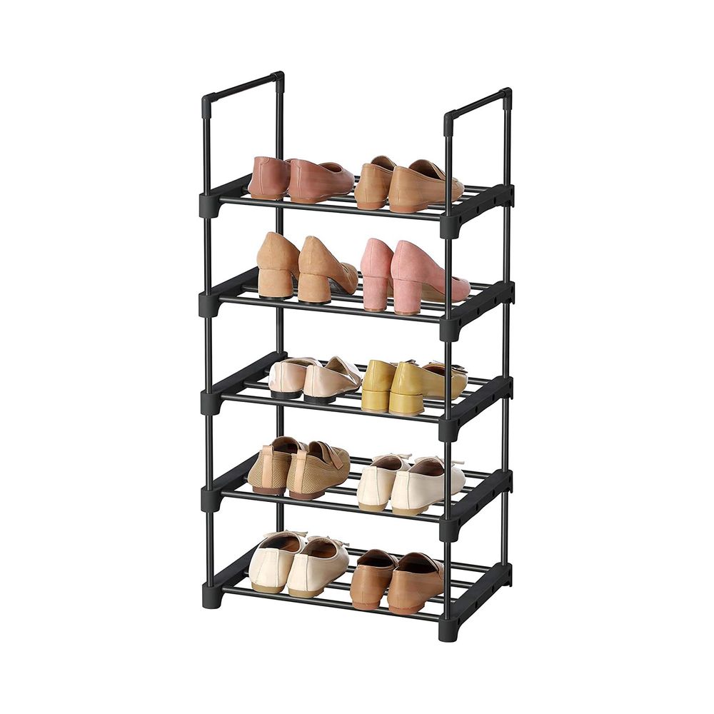SONGMICS 5-Tier Shoe Rack Black 