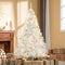 HOMCOM 6ft Prelit Artificial Christmas Tree – Warm White LED Lights, Auto Open Design, White Slim Holiday Décor