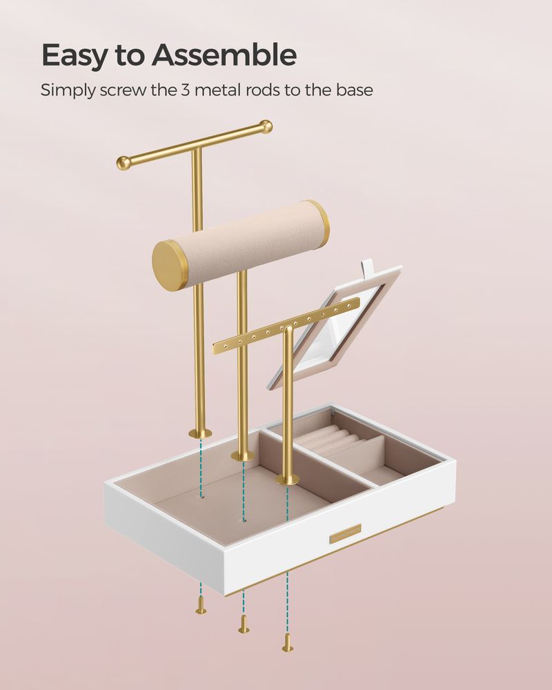 SONGMICS Jewelry Holder with Necklace Earring Bracelet Holder 