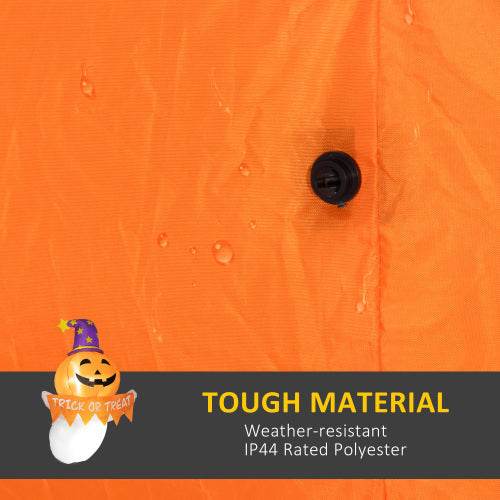 Outsunny 3.4ft Halloween Inflatables Window Sticker Ghost With Orange Face, Blow Up Halloween Decorations Outdoor LED Yard Display, Waterproof 