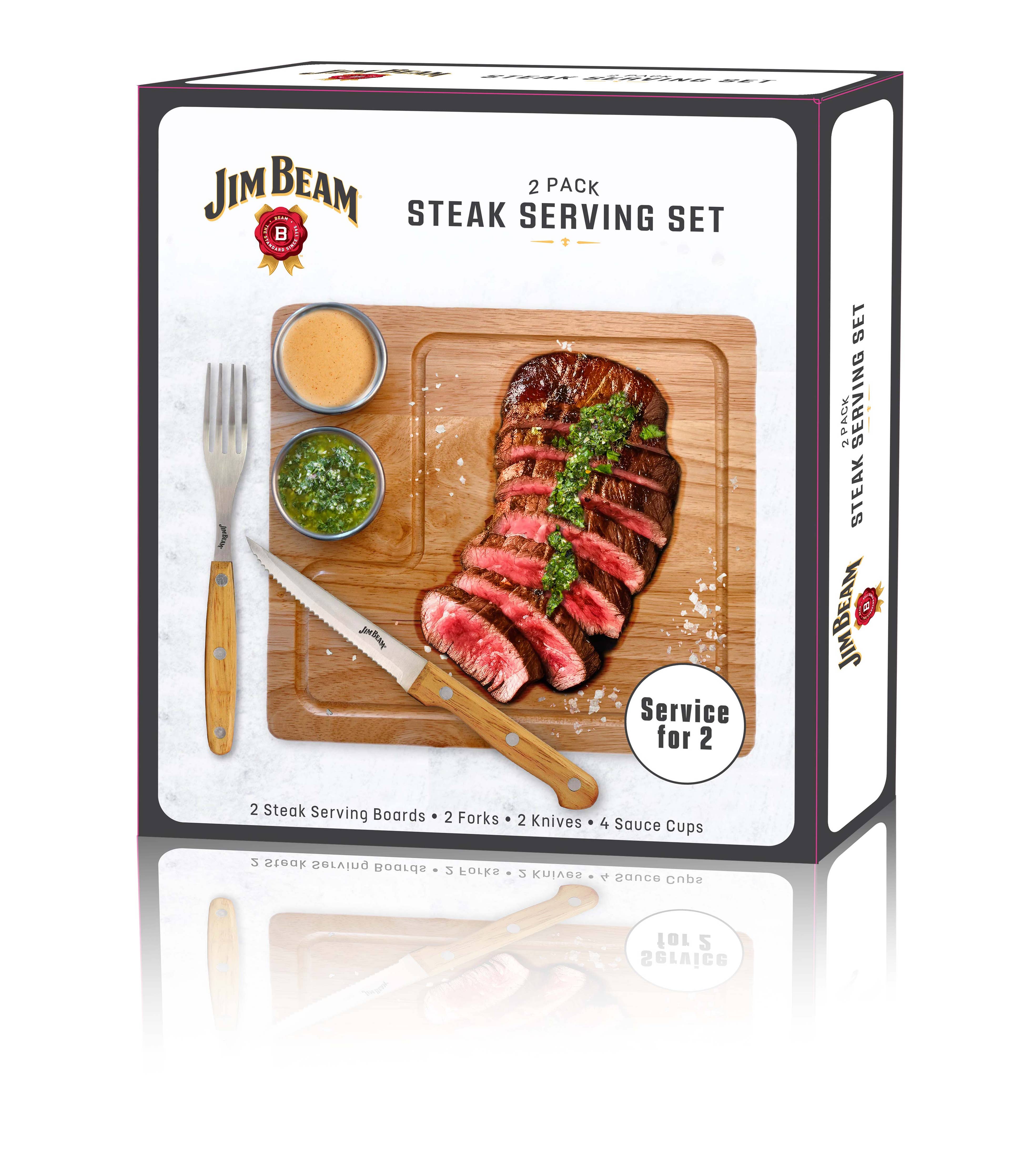 Jim Beam 2 Pack Steak Serving Set 