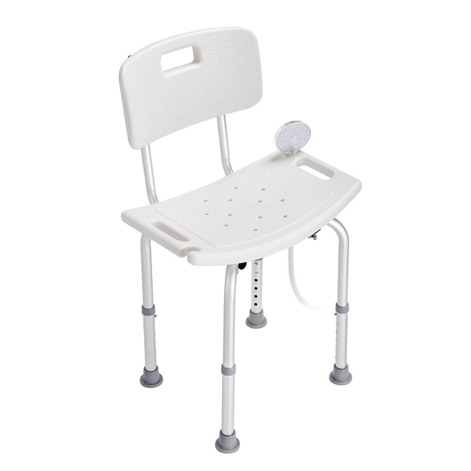 Shower Chair, Shower Seat With Back, Adjustable Height Shower Stool, Shower Chair For Inside Shower Bathtub, Non-slip Bathroom Bench Bath Chair For Elderly Disabled Handicap, 350 Lbs Capacity 