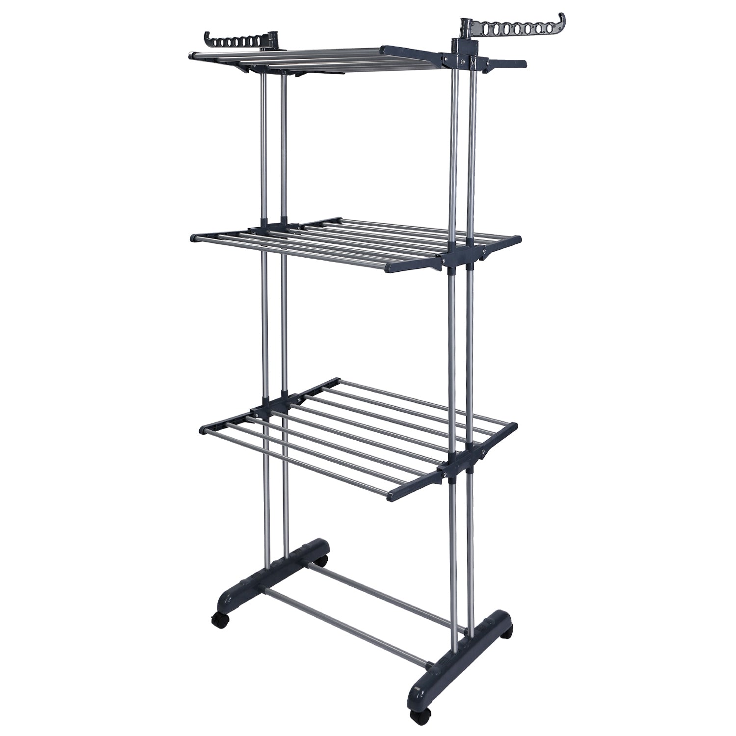 Clothes Drying Rack Rolling Collapsible Laundry Dryer Hanger Stand Rail Shelve
Wardrobe Clothing Drying Racks w/ Dual Side Wings 