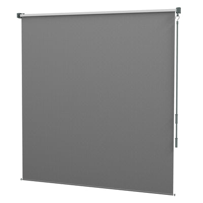 Outsunny 6' x 6' Patio Door Blinds, Outdoor Roller Shades, Cordless Roll Up Shade for Porch Gazebo, Light Grey 