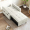 Convertible Chair Bed, Pull Out Sleeper Chair with USB, Adjustable Backrest, Small Velvet Futon Sofa Bed, Cream White