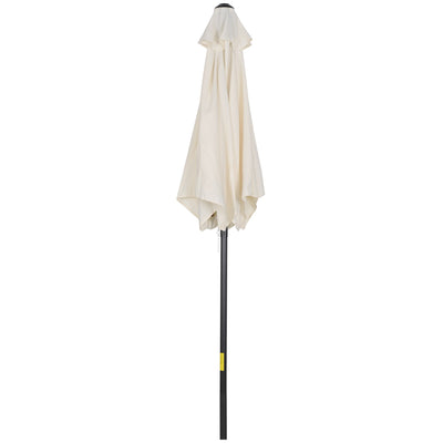 Outsunny 6.6FT Patio Umbrella, Outdoor Parasol with 6 Solid Ribs, Cream White 