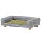 Pet Sofa, Dog Couch Bed for Small Dogs, Elevated Pet Sofa with Solid Feet for Indoor Kittens, Grey
