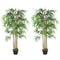 5FT Artificial Bamboo Tree Set of 2, Fake Plant with 1095 Leaves, Greenery Plant in Nursery Pot for Indoor, Green