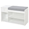 HOMCOM Entryway Shoe Oasis: Storage Bench with Drawer, Padded Cushion, 3 Compartments for Hallway, White Finish