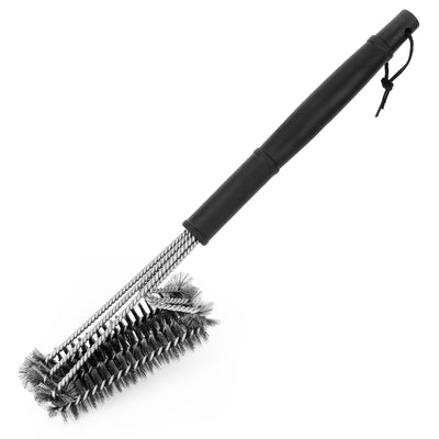 BBQ Grill Cleaning Brush Stainless Steel Barbecue Cleaner w/ 18in Suitable Handle Stiff Wire Bristles for Grill Cooking Grates 