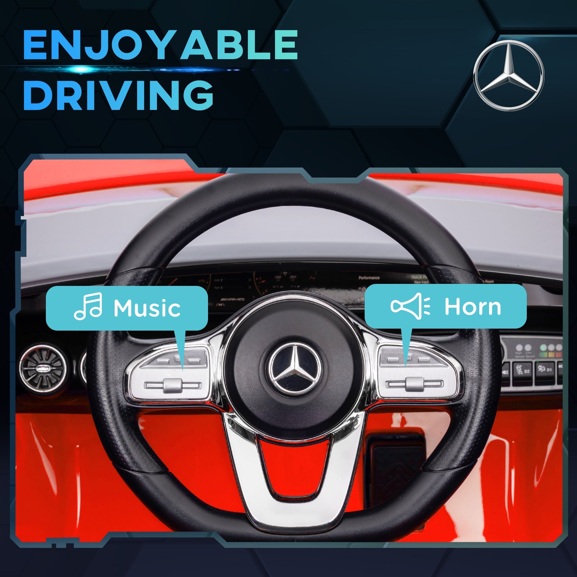 Qaba Mercedes-AMG Licensed 12V Ride on Car, Kids Electric Car with Remote Control, Spring Suspension, LED Lights, Red 
