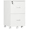 Vinsetto 2 Drawer Wood Mobile File Cabinet with Lock Office Filing Storage Locking Wheels Home Study White