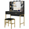 HOMCOM Makeup Vanity Desk Set with Lighted Mirror, Stool, Drawers, Shelves, 2 Lighting Modes, Dressing Table, Black