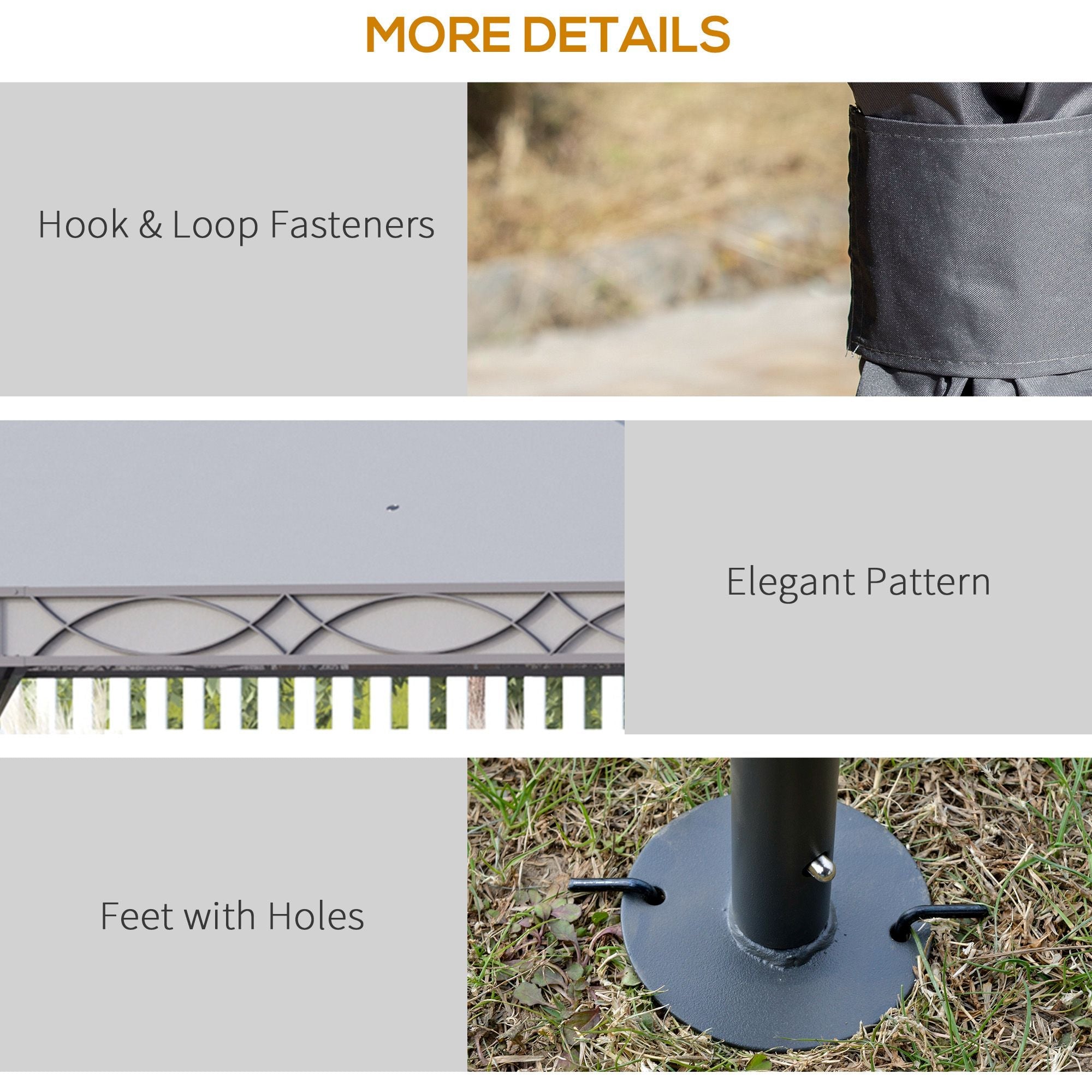 Outsunny 10'x13' Soft-top Patio Gazebo Double-Tiered covered Steel Gazebo with Curtain, Grey 