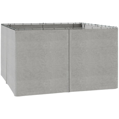 Outsunny Gazebo Curtain 10'x13' Replacement Sidewalls 4-Panel Privacy Wall Light Grey for Outdoor Use 