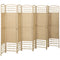 8 Panel Folding Room Divider, Portable Privacy Screen, Wave Fiber Room Partition for Home Office, Natural