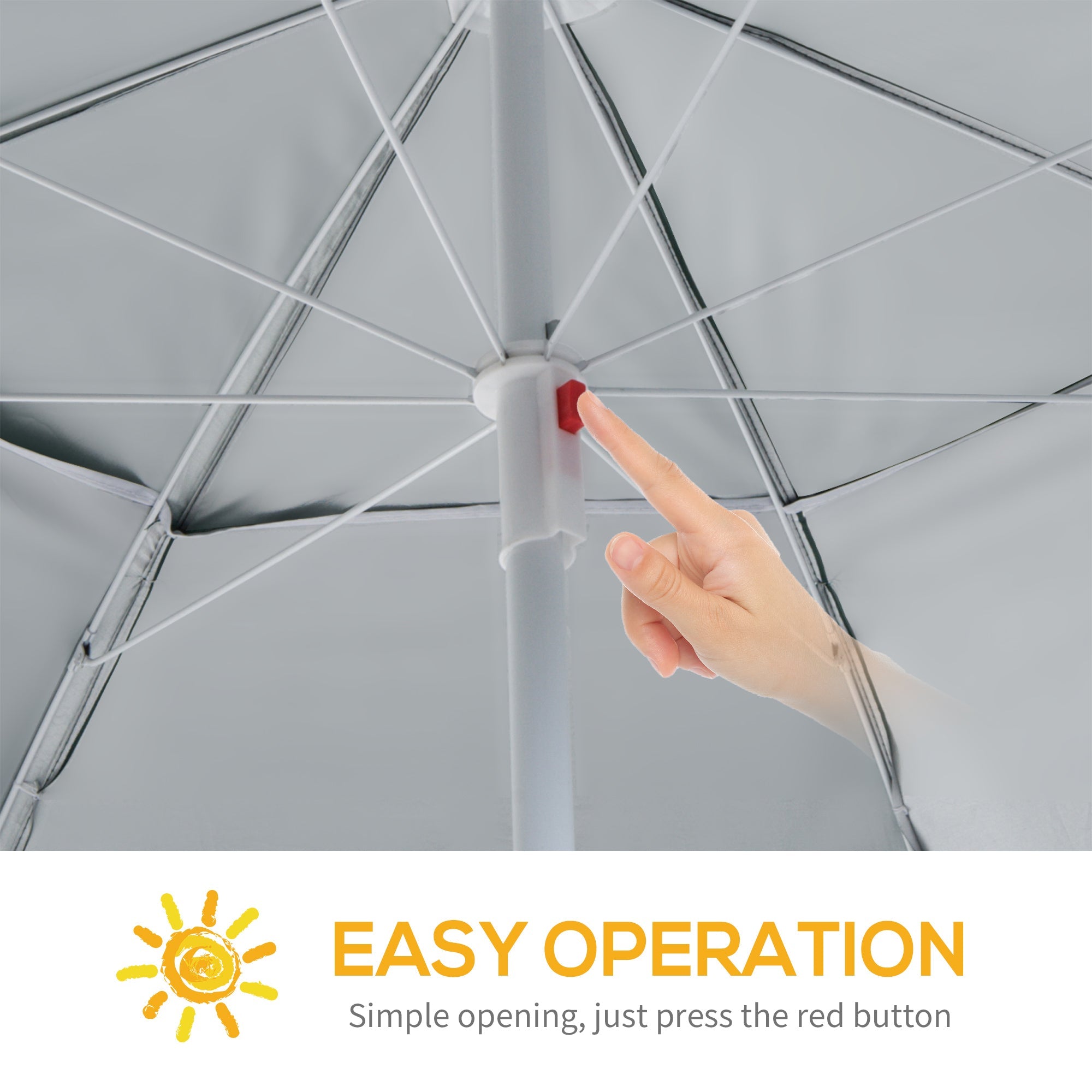 Outsunny 7.5FT 2-in-1 Umbrella Shelter with Carry Bag, Beach Sport Umbrella with Silver Coated UPF50+ UV Protection Dark Green 
