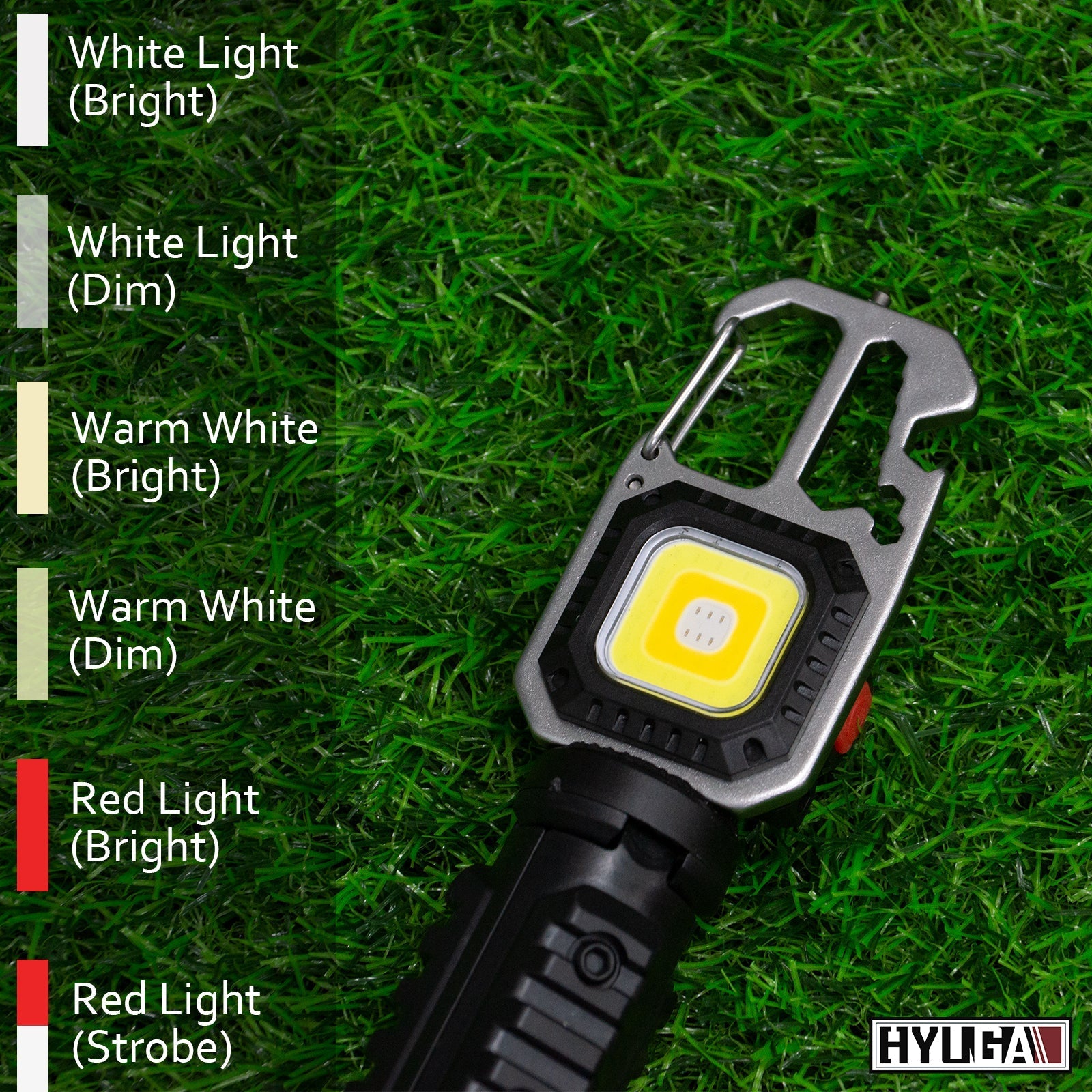 Mini Keychain COB Light 1000 Lumens Super Bright LED Rechargeable Flashlight as Outdoor Flashlight, Bottle Opener, Emergency Light, Screwdriver, Window Breaker (Pack of 1) 