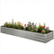 8'x2'x1' Galvanized Raised Bed, Large Elevated Planter Box for Growing Flowers, Herbs and Vegetables, Silver